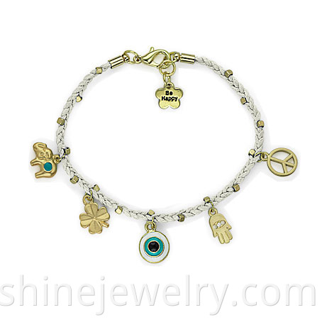 Tiny Pendant Evil Eye Hamsa Bracelet